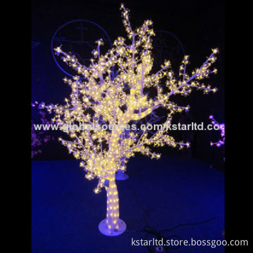 LED crystal tree light, 2m high and 1.3m diameter, warm white LED and acrylic dipping, 24/110/220V